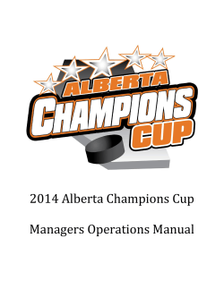 2014 Alberta Champions Cup  Managers Operations Manual
