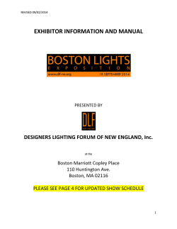 EXHIBITOR INFORMATION AND MANUAL DESIGNERS LIGHTING FORUM OF NEW ENGLAND, Inc.