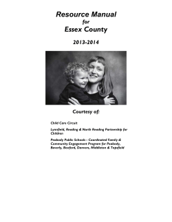Resource Manual Essex County for 2013-2014
