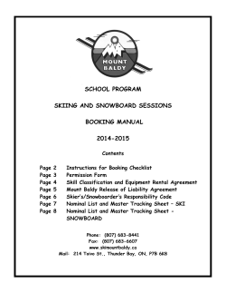 SCHOOL PROGRAM SKIING AND SNOWBOARD SESSIONS BOOKING MANUAL