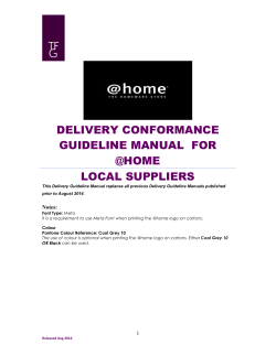 DELIVERY CONFORMANCE GUIDELINE MANUAL  FOR @HOME