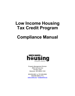 Low Income Housing Tax Credit Program  Compliance Manual
