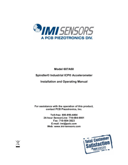 Model 607A60 Spindler® Industrial ICP® Accelerometer Installation and Operating Manual