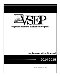 2014-2015 Implementation Manual