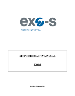 SUPPLIER QUALITY MANUAL  EXO-S Revision: February 2014