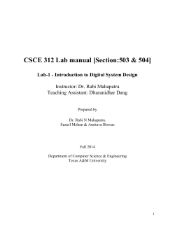CSCE 312 Lab manual [Section:503 &amp; 504]  Instructor: Dr. Rabi Mahapatra