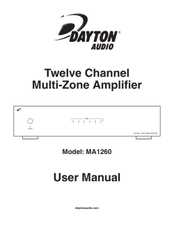 Twelve Channel Multi-Zone Amplifier User Manual Model: MA1260