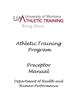 Athletic Training Program Preceptor