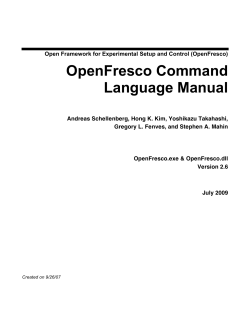 OpenFresco Command Language Manual