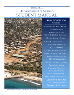 STUDENT MANUAL Harvest School of Missions I G