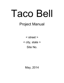 Taco Bell Project Manual &lt; street &gt; &lt; city, state &gt;