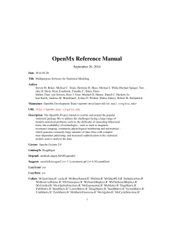 OpenMx Reference Manual September 26, 2014