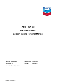 ABU – WA Oil Thevenard Island Saladin Marine Terminal Manual