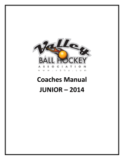Coaches Manual JUNIOR – 2014