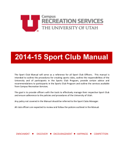 2014-15 Sport Club Manual