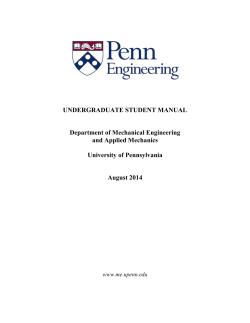 UNDERGRADUATE STUDENT MANUAL Department of Mechanical Engineering and Applied Mechanics