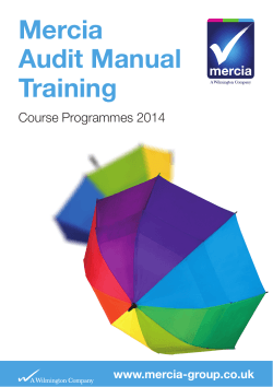 Mercia Audit Manual Training Course Programmes 2014