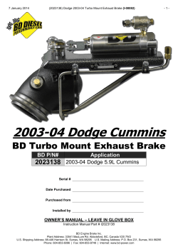 2003-04 Dodge Cummins BD Turbo Mount Exhaust Brake  2023138