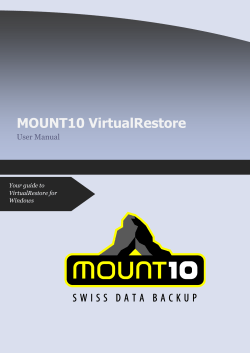 MOUNT10 VirtualRestore  User Manual for XXXXX operating system