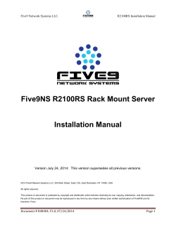 Five9NS R2100RS Rack Mount Server Installation Manual