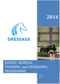2014 JUDGES  MANUAL TRAINING and UPGRADING PROGRAMME