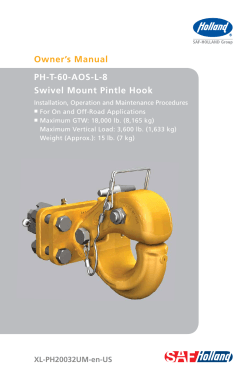 Owner’s Manual PH-T-60-AOS-L-8 Swivel Mount Pintle Hook