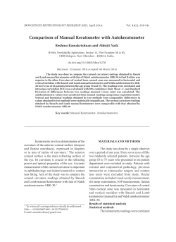 Comparison of Manual Keratometer with Autokeratometer Reshma Ramakrishnan and Abhijit Naik