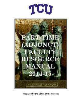 PART-TIME (ADJUNCT) FACULTY RESOURCE