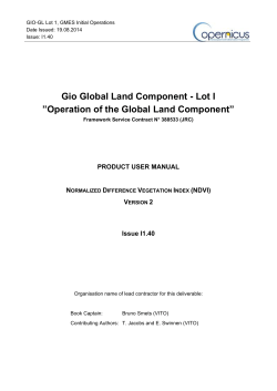 Gio Global Land Component - Lot I PRODUCT USER MANUAL
