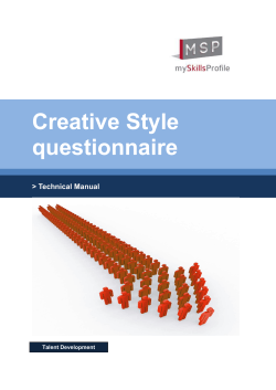 Creative Style questionnaire  &gt; Technical Manual