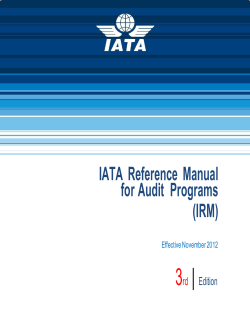3 | IATA  Reference  Manual for Audit  Programs