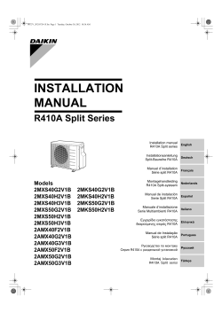 INSTALLATION MANUAL R410A Split Series