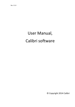 User Manual, Calibri software © Copyright 2014 Calibri