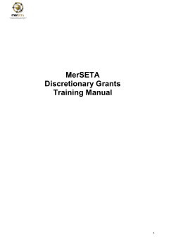 MerSETA Discretionary Grants Training Manual