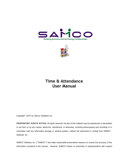 Time &amp; Attendance User Manual