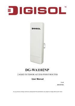 DG-WA1102NP 2.4GHZ OUTDOOR ACCESS POINT/ROUTER User Manual V1.0
