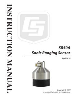 INSTRUCTION MANUAL  SR50A Sonic Ranging Sensor