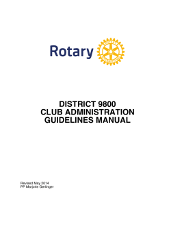 DISTRICT 9800 CLUB ADMINISTRATION GUIDELINES MANUAL