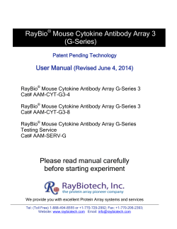 RayBio Mouse Cytokine Antibody Array 3 (G-Series) User Manual