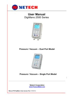 User Manual  DigiMano 2500 Series