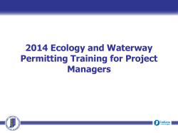 2014 Ecology and Waterway Permitting Training for Project Managers