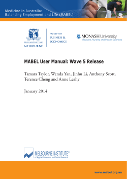 MABEL User Manual: Wave 5 Release Terence Cheng and Anne Leahy