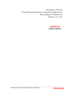 Installation Manual Oracle Financial Services Analytical Applications Reconciliation Framework Release 3.5.1.0.0