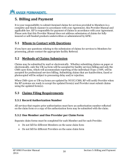 5. Billing and Payment