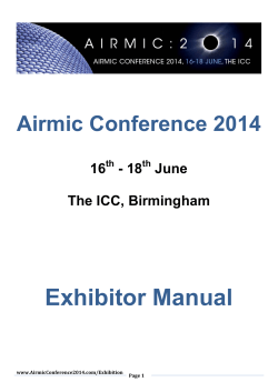 Exhibitor Manual Airmic Conference 2014