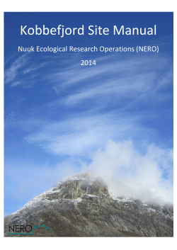 Kobbefjord Site Manual Nuuk Ecological Research Operations (NERO) 2014