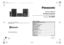 Owner's Manual CD Stereo System SC-PMX7