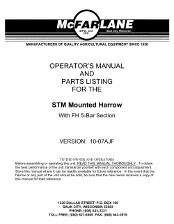 OPERATOR’S MANUAL AND PARTS LISTING