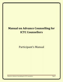 Manual on Advance Counselling for ICTC Counsellors Participant&rsquo;s Manual