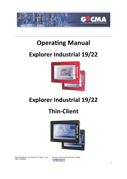Operating Manual  Explorer Industrial 19/22     Thin‐Client 